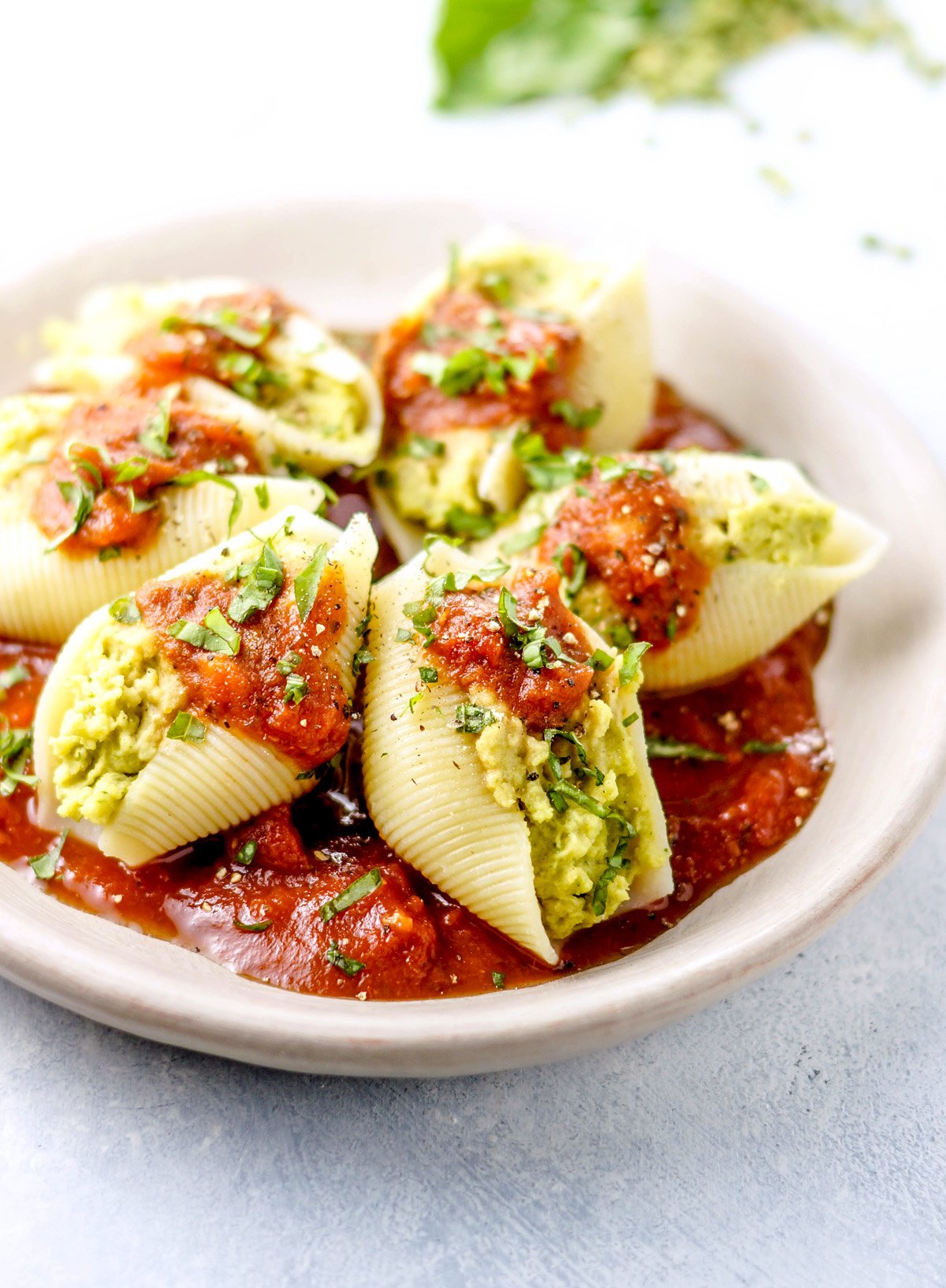 Fiber-Rich Vegan Stuffed Shells: The Split Pea Pesto Secret